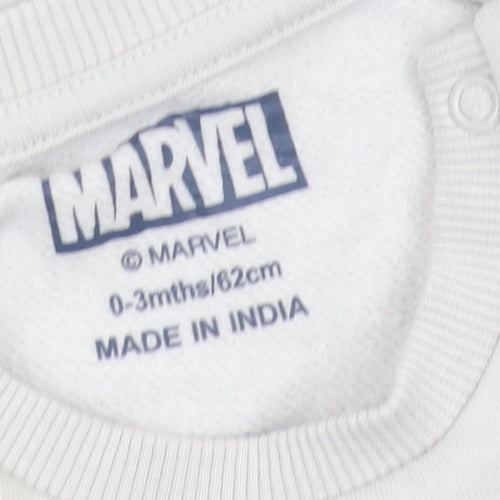 Marvel Unisex Baby Grey Long Sleeve Pullover T-Shirt 0-3M