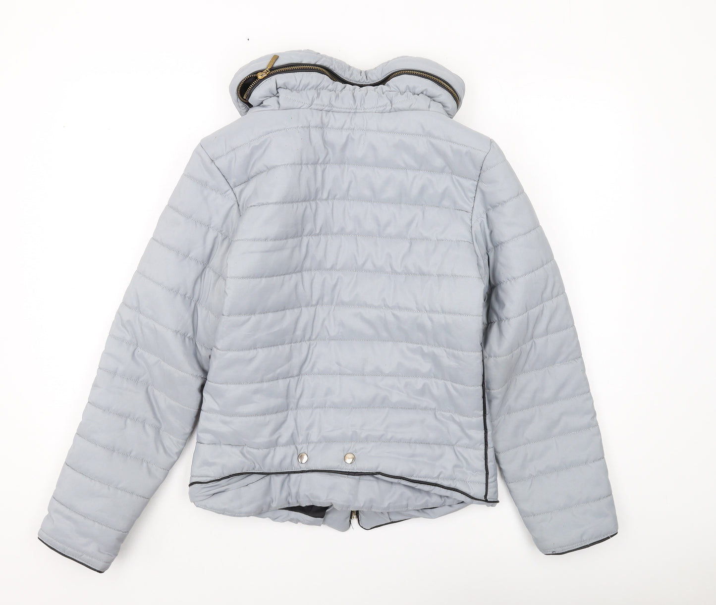 Women's Grey Puffer Jacket, Size S, Winter Hooded Coat