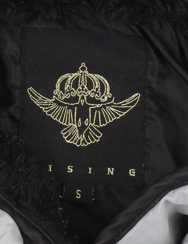 Women's Grey Puffer Jacket, Size S, Winter Hooded Coat