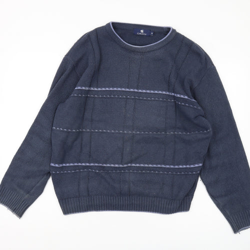 Carson Men's Blue Pullover Jumper M Lightweight Cable Knit