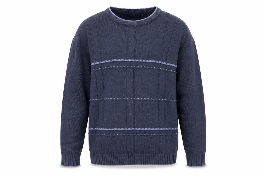 Carson Men's Blue Pullover Jumper M Lightweight Cable Knit
