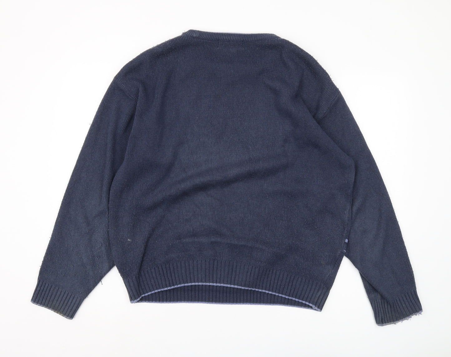 Carson Men's Blue Pullover Jumper M Lightweight Cable Knit