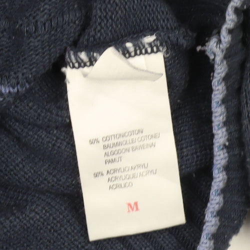 Carson Men's Blue Pullover Jumper M Lightweight Cable Knit