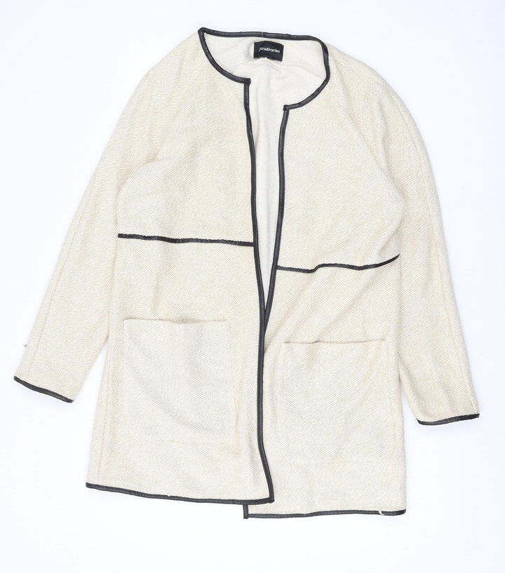 Stradivarius Women’s Beige Open Mid-Length Jacket M