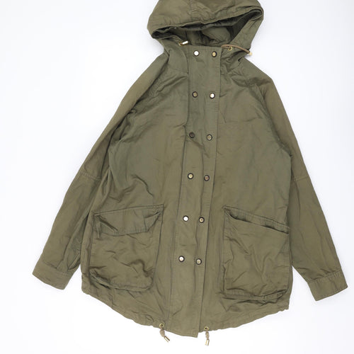 Zara Women’s Green Hooded Parka Jacket Size S