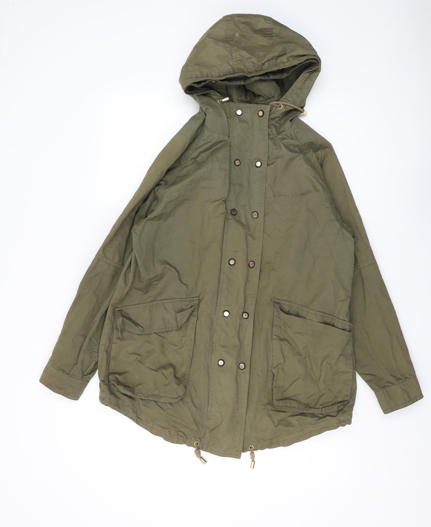 Zara Women’s Green Hooded Parka Jacket Size S
