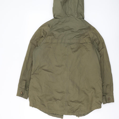Zara Women’s Green Hooded Parka Jacket Size S