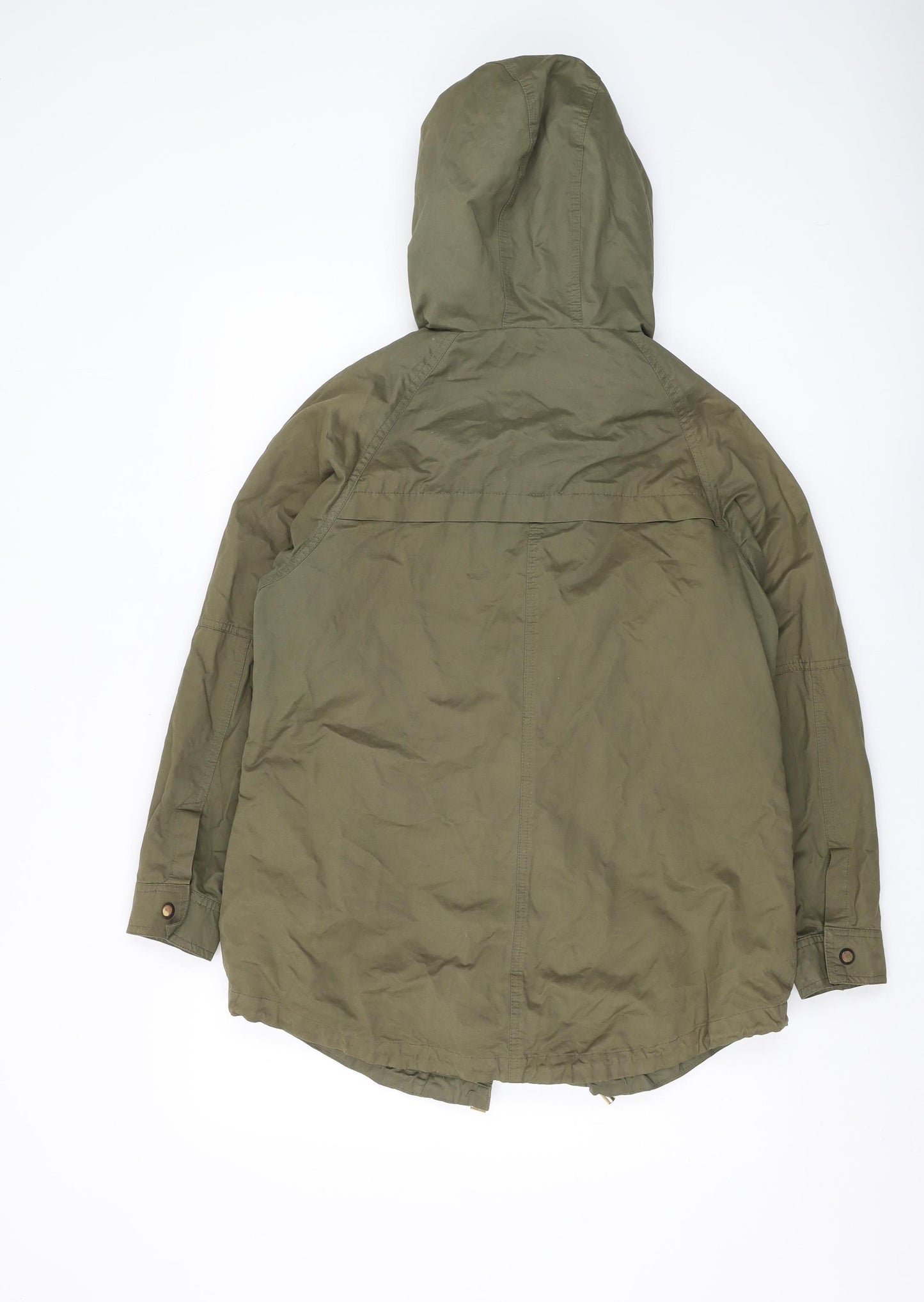 Zara Women’s Green Hooded Parka Jacket Size S