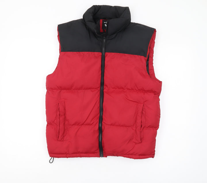 Brave Soul Men's Red Puffer Waistcoat S