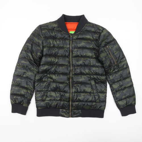 Bossini Boys Green Camouflage Bomber Jacket Size 22