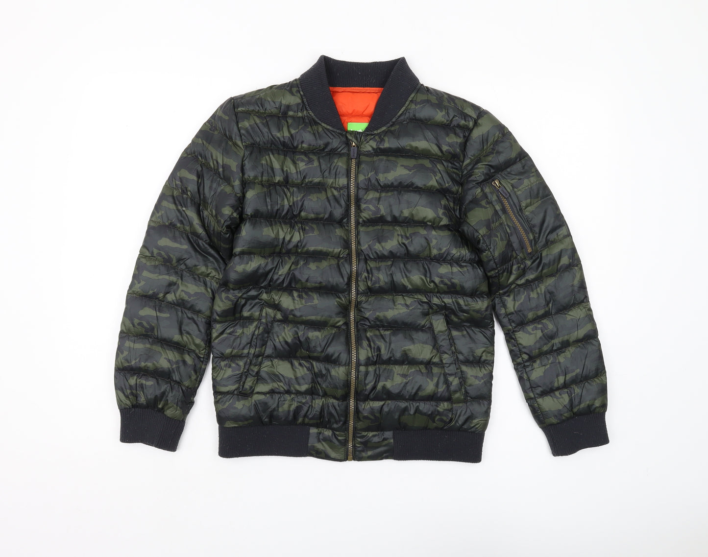 Bossini Boys Green Camouflage Bomber Jacket Size 22