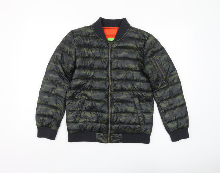 Bossini Boys Green Camouflage Bomber Jacket Size 22