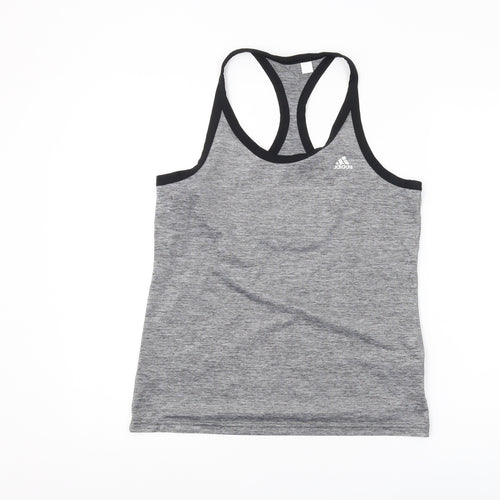 Adidas Women's Grey Racerback Tank Top Size 12