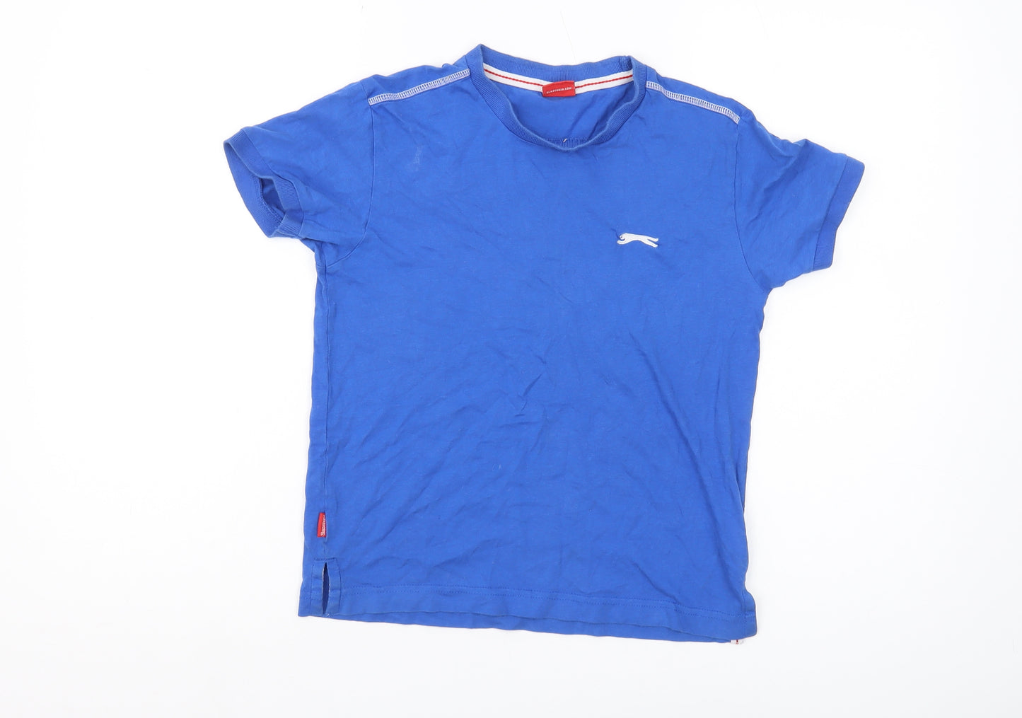 Slazenger Boys Blue T-Shirt 7-8 Years Solid Cotton Casual
