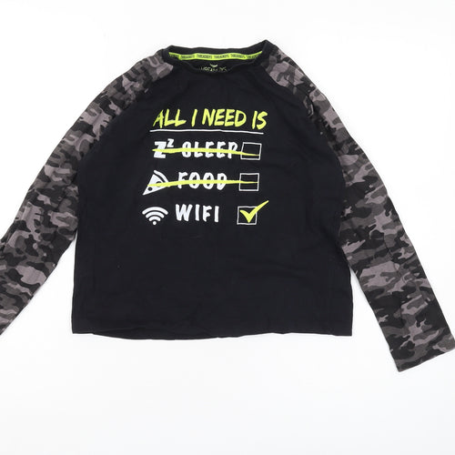 Threadboys Boys Black Camouflage Long Sleeve T-Shirt 9-10 Years