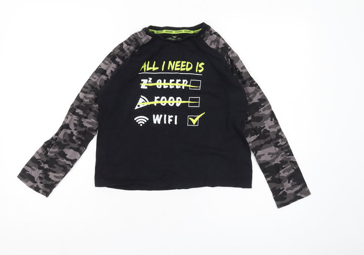 Threadboys Boys Black Camouflage Long Sleeve T-Shirt 9-10 Years