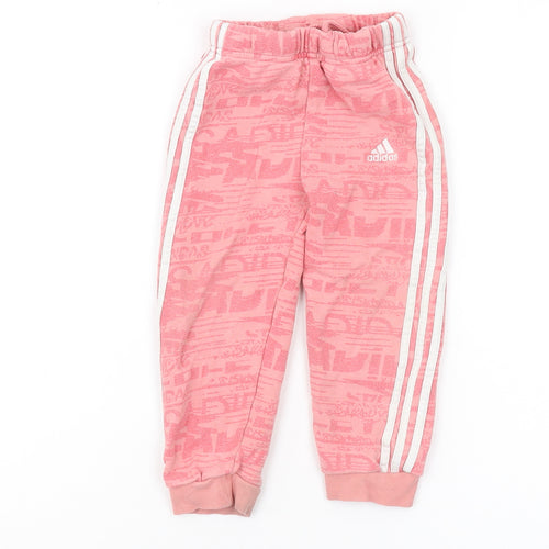 Adidas Girls Pink Jogger Trousers 2-3 Years