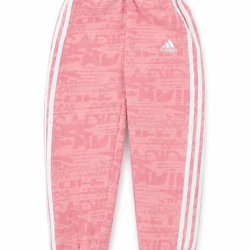 Adidas Girls Pink Jogger Trousers 2-3 Years