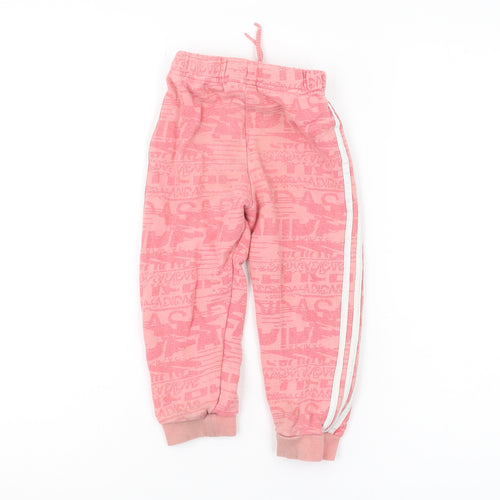 Adidas Girls Pink Jogger Trousers 2-3 Years