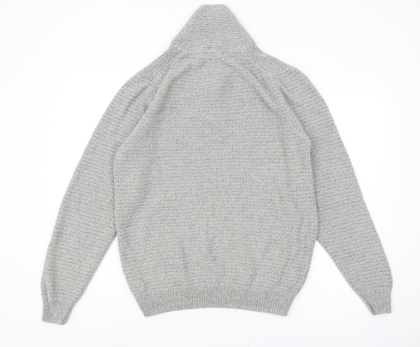Marks and Spencer Men's Grey Medium 1/2 Zip Jumper