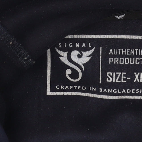 Signal Men's Blue XL Hoodie Pullover with Logo
