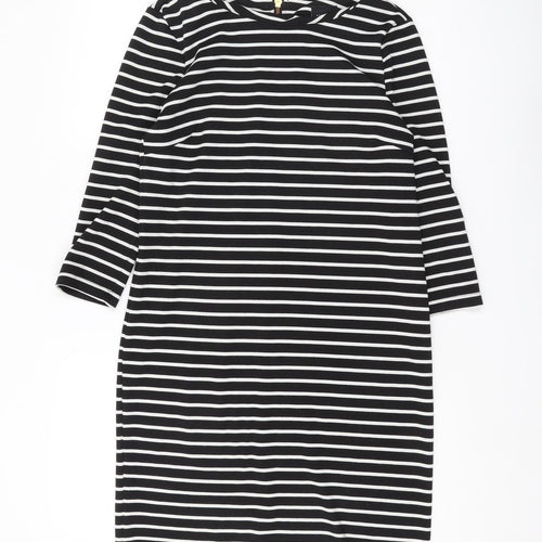 VILA Women's Black Striped Sheath Dress S