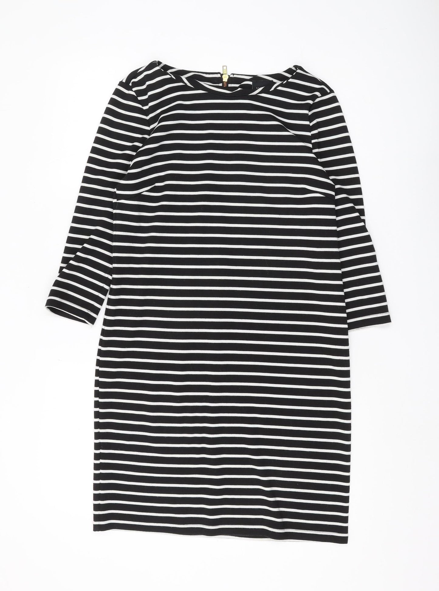 VILA Women's Black Striped Sheath Dress S