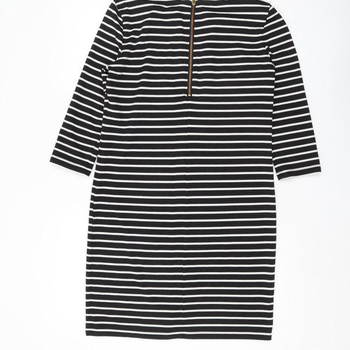 VILA Women's Black Striped Sheath Dress S