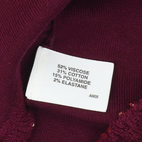 CC Women's Purple Cardigan, Size L, V-Neck