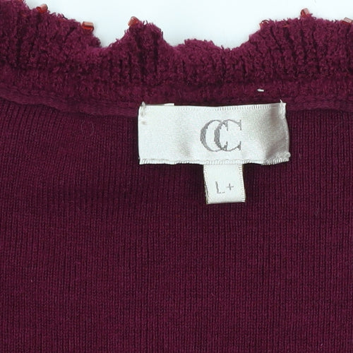 CC Women's Purple Cardigan, Size L, V-Neck