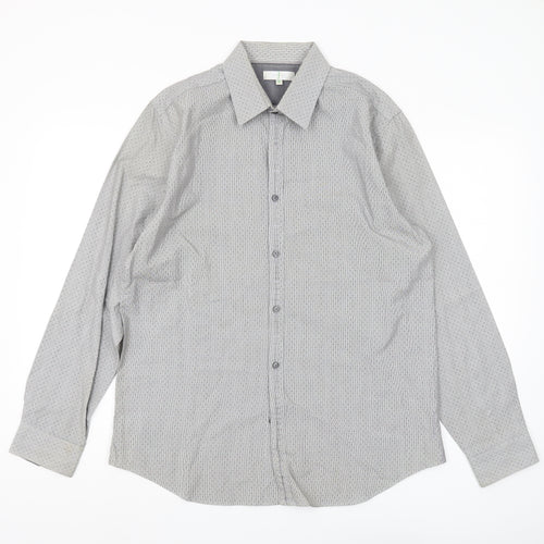 Jasper Conran Men's Grey M Button-Up Cotton Shirt