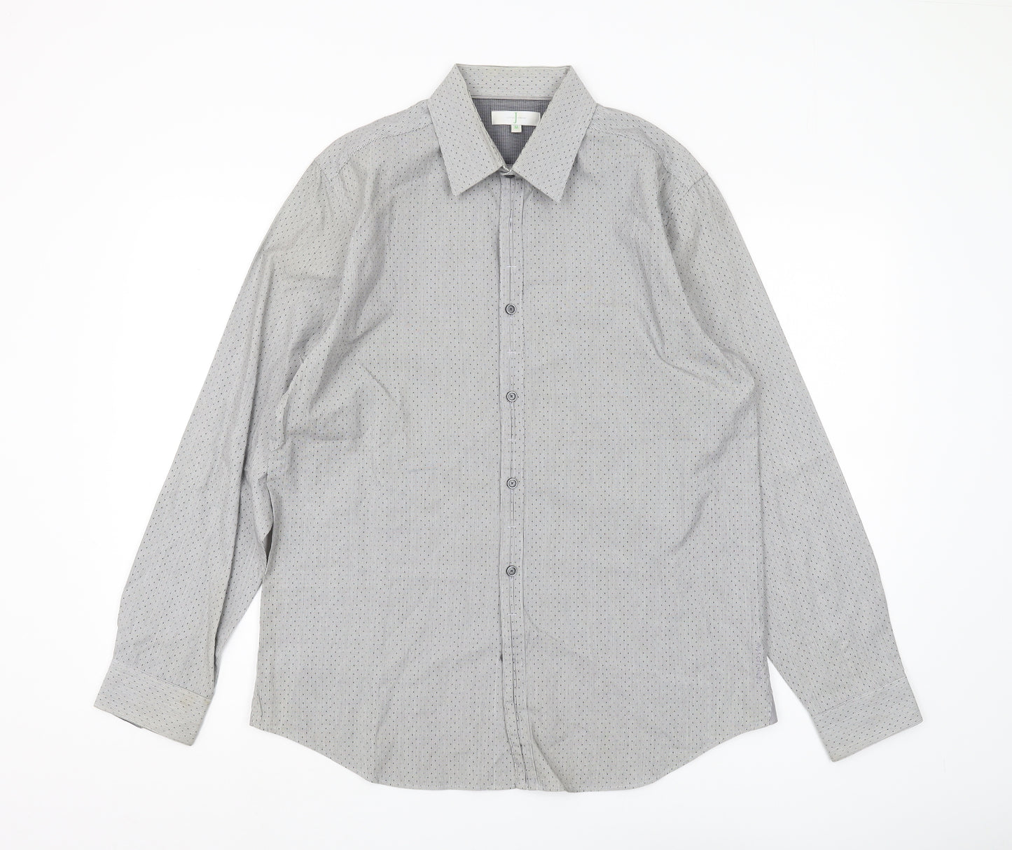 Jasper Conran Men's Grey M Button-Up Cotton Shirt