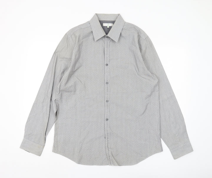 Jasper Conran Men's Grey M Button-Up Cotton Shirt