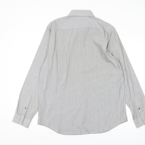 Jasper Conran Men's Grey M Button-Up Cotton Shirt