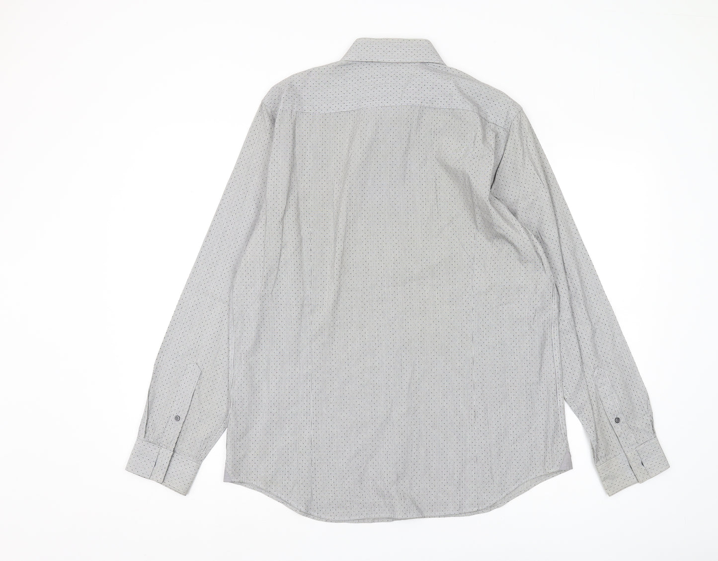 Jasper Conran Men's Grey M Button-Up Cotton Shirt