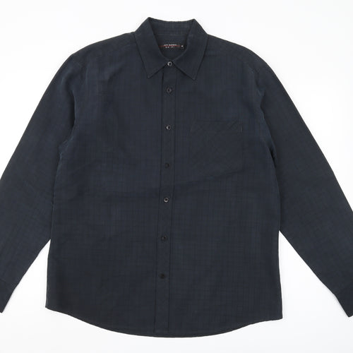 Jeff Banks Men's Black Check Shirt, Size M, Regular Fit