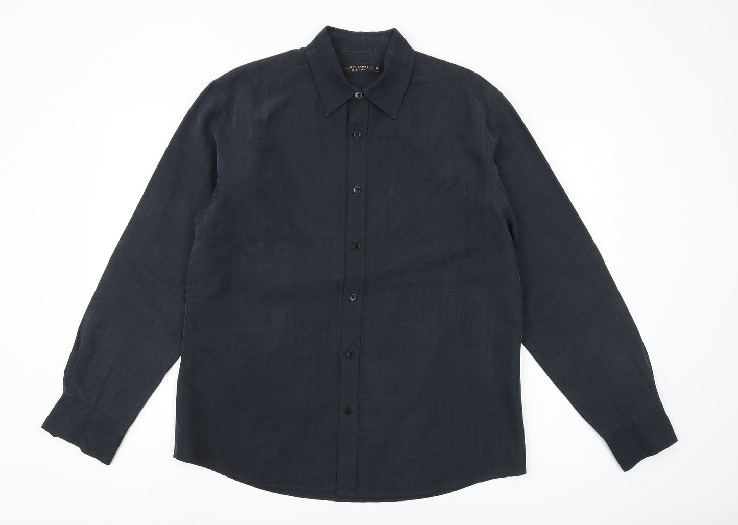 Jeff Banks Men's Black Check Shirt, Size M, Regular Fit