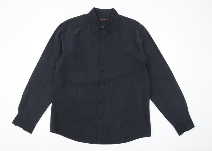 Jeff Banks Men's Black Check Shirt, Size M, Regular Fit
