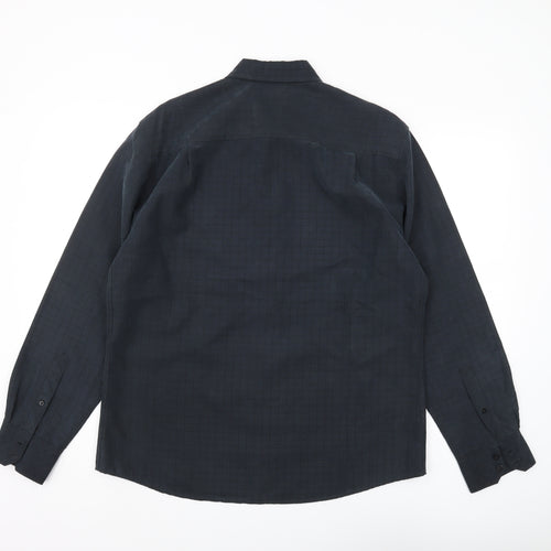 Jeff Banks Men's Black Check Shirt, Size M, Regular Fit