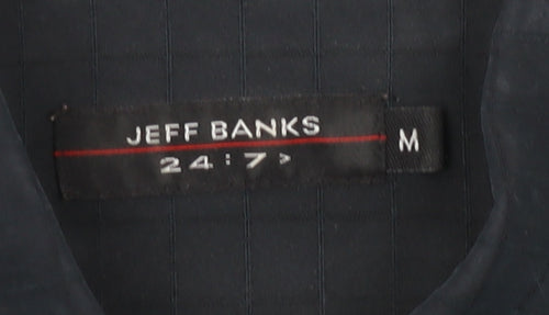 Jeff Banks Men's Black Check Shirt, Size M, Regular Fit