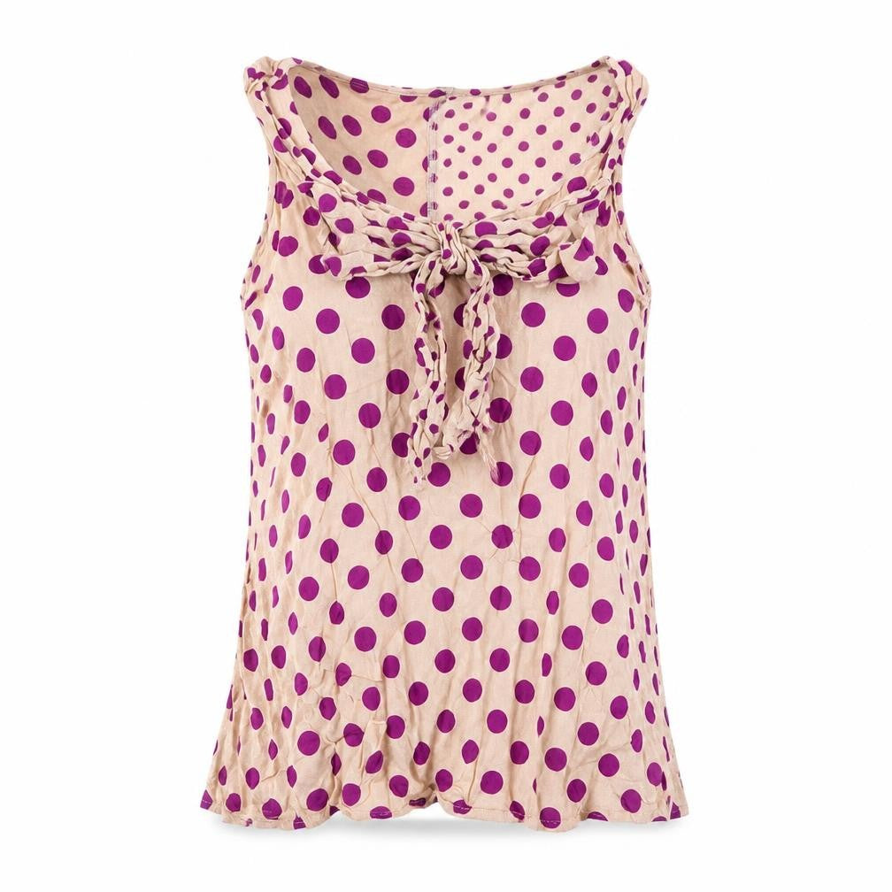 Topshop Women's Beige Polka Dot Tank Top, UK 6