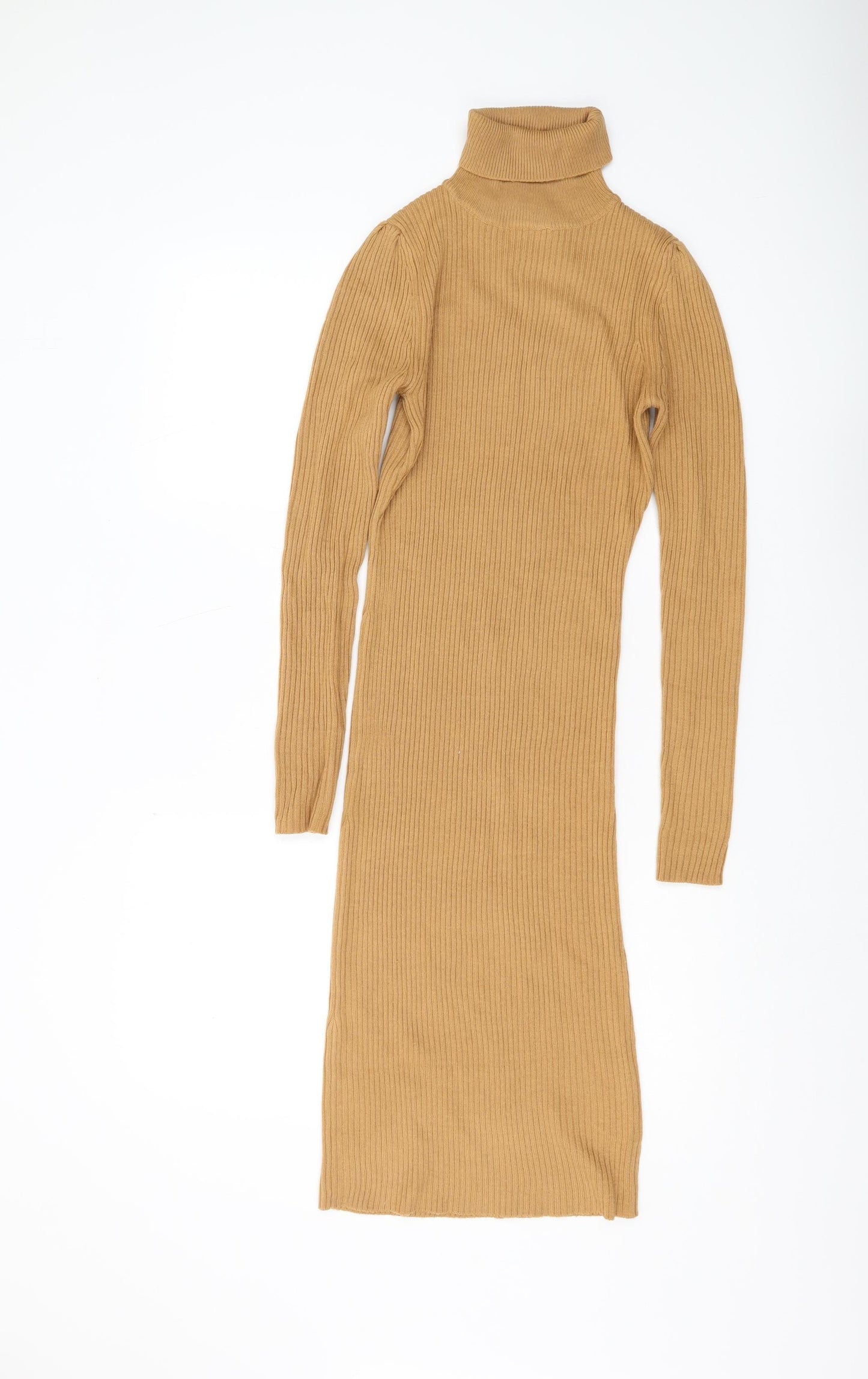 Love Soul London Brown Knit Midi Bodycon Dress S