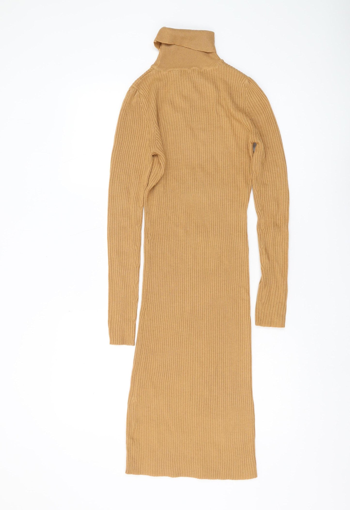 Love Soul London Brown Knit Midi Bodycon Dress S