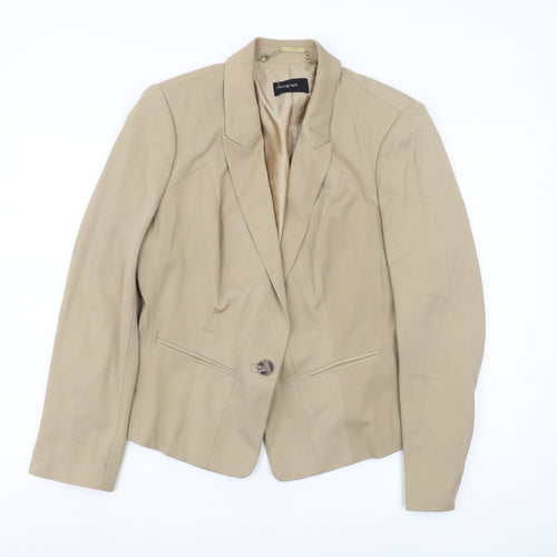 Marks and Spencer Women's Beige Suit Jacket Size 14