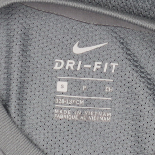 Nike Boys Grey Dri-FIT T-Shirt, Short Sleeve, Size S