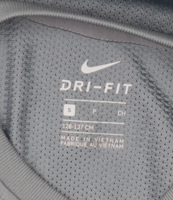 Nike Boys Grey Dri-FIT T-Shirt, Short Sleeve, Size S