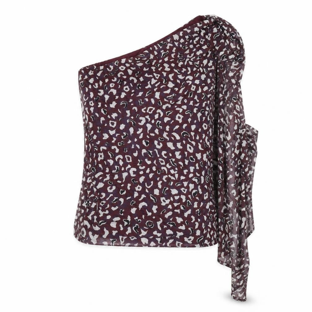Front view of Kookai Women's Purple Animal Print Top, size 2