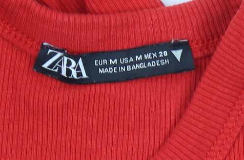Zara Women's Red Midi Tank Dress Size 12