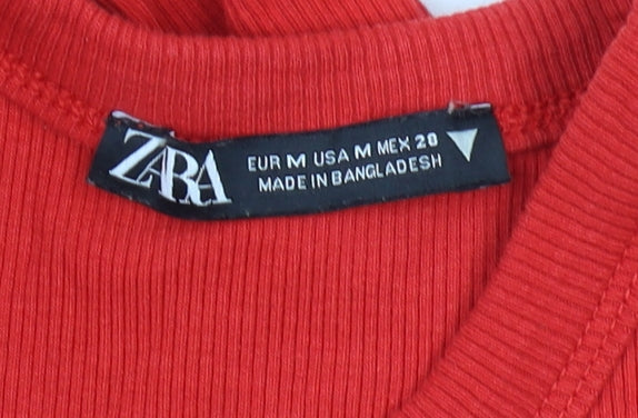 Zara Women's Red Midi Tank Dress Size 12
