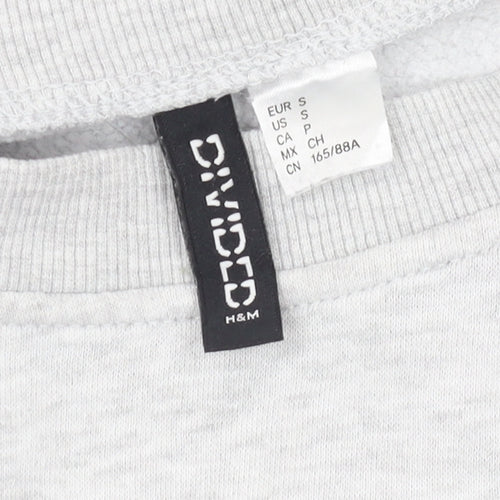 H&M Unisex Grey Logo Pullover Sweatshirt S